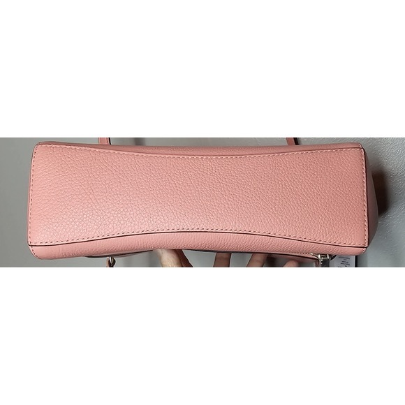 Kate Spade Leila Medium Flap Shoulder Bag Peachy Rose Leather Purse Crossbody - Picture 6 of 9